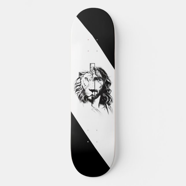 Skateboard chrétien Lion croix Jésus (Recto)