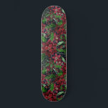 Skateboard Christmas Burgundy Poinsettia Flowers Watercolor<br><div class="desc">Ce motif magnifique et artistique est parfait pour les fêtes de Noël. Il présente des poinsettias d'aquarelle peintes à la main, des fleurs, des feuilles de lierre et des motifs de baies de couleur rouge bordeaux, rouge vif, vert de forêt et faux or, sur un arrière - plan bleu marine...</div>
