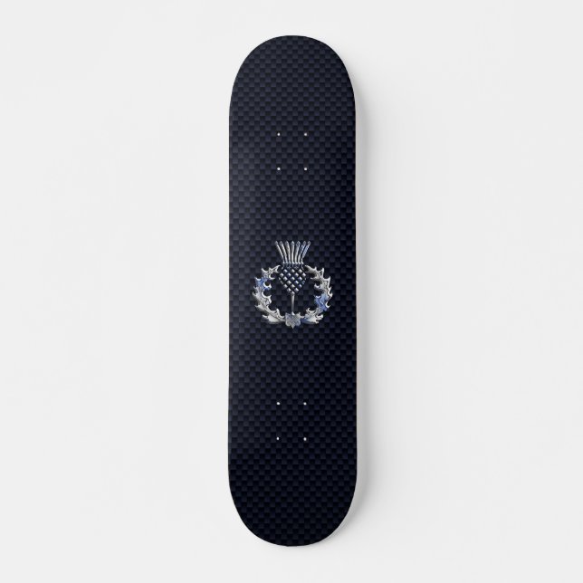 Skateboard Chrome Comme Fibre de Carbone Impression Scottish  (Devant)