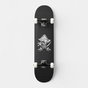 Skateboard Chrome comme Pirate sur Black Carbon Fiber