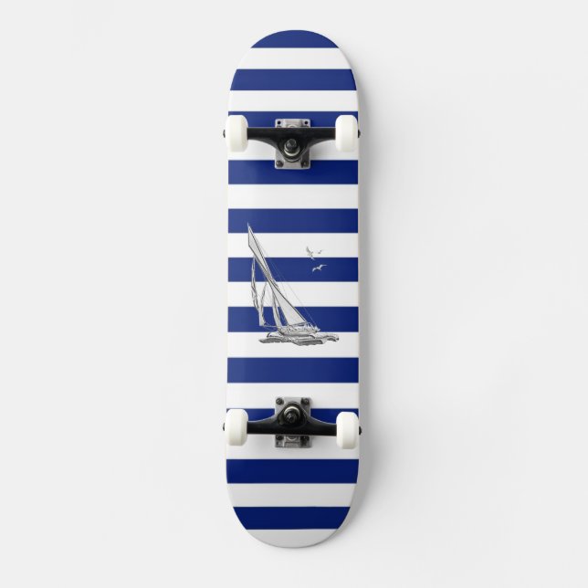 Skateboard Chrome voile sur les bandes marines (Recto)