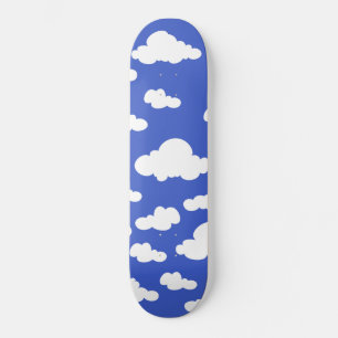 Skateboard Ciel Bleu Nuageux Nuages Blancs Rêveur Nuageux