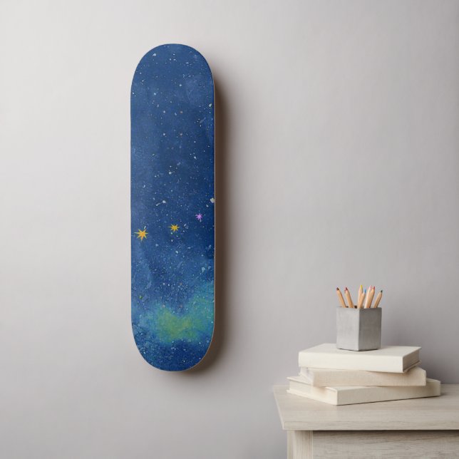 Skateboard ciel étoilé Abstrait (Art mural)