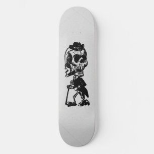 Skateboard Cigar Smoking Cowboy Skeleton  Skate Board