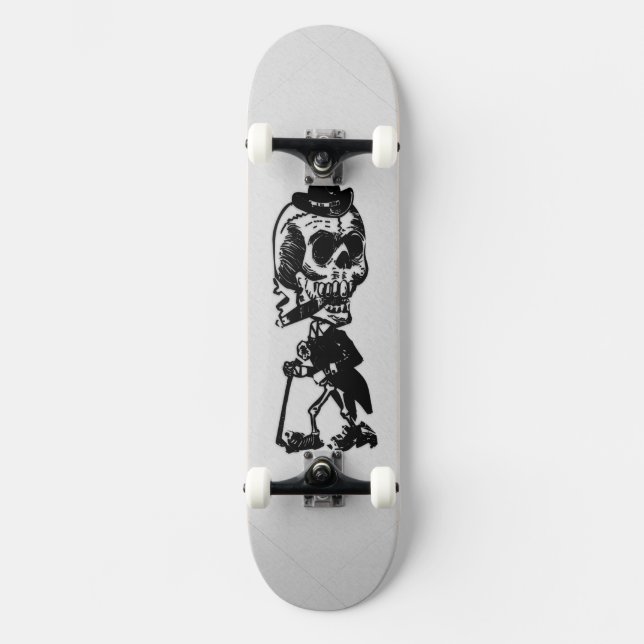 Skateboard Cigar Smoking Cowboy Skeleton  Skate Board (Recto)