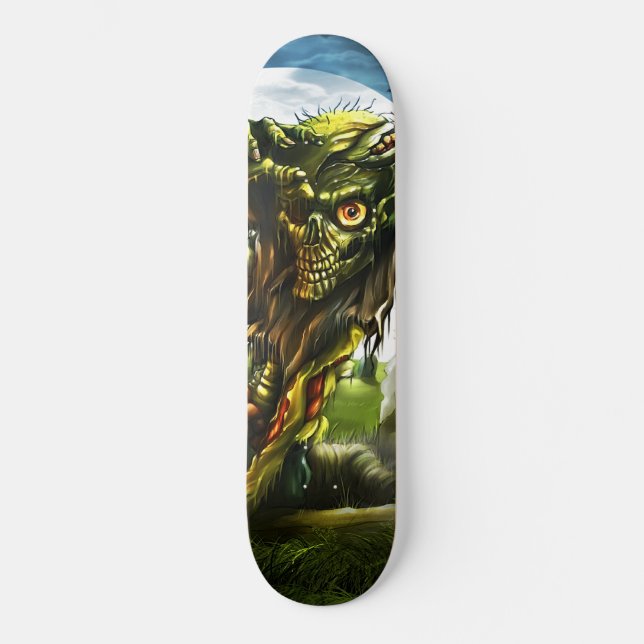 Skateboard Cimetière de pleine lune zombie debout (Recto)