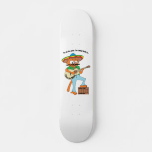 Skateboard "Cinco de Meow" Chant Dessin Mustache Chat
