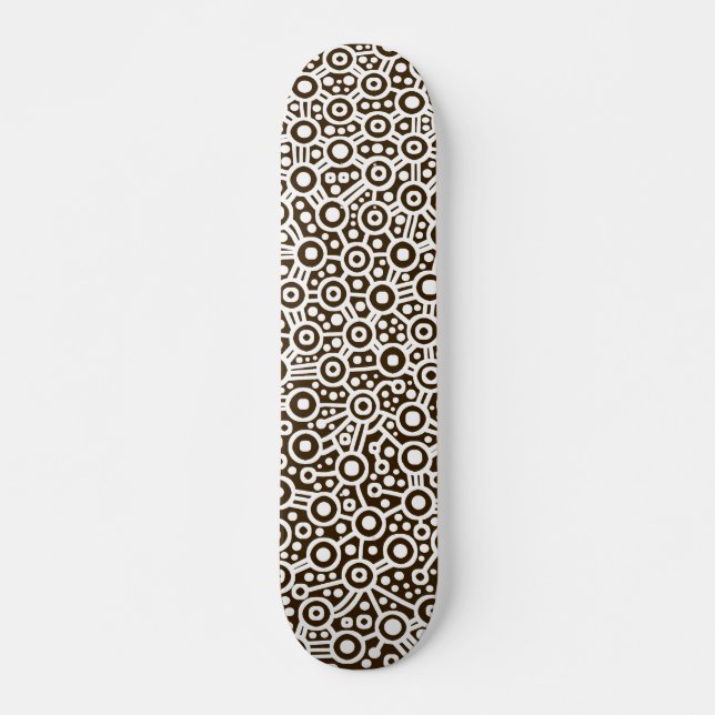 Skateboard Circuit Alien - Blanc sur Dark Brown (Devant)