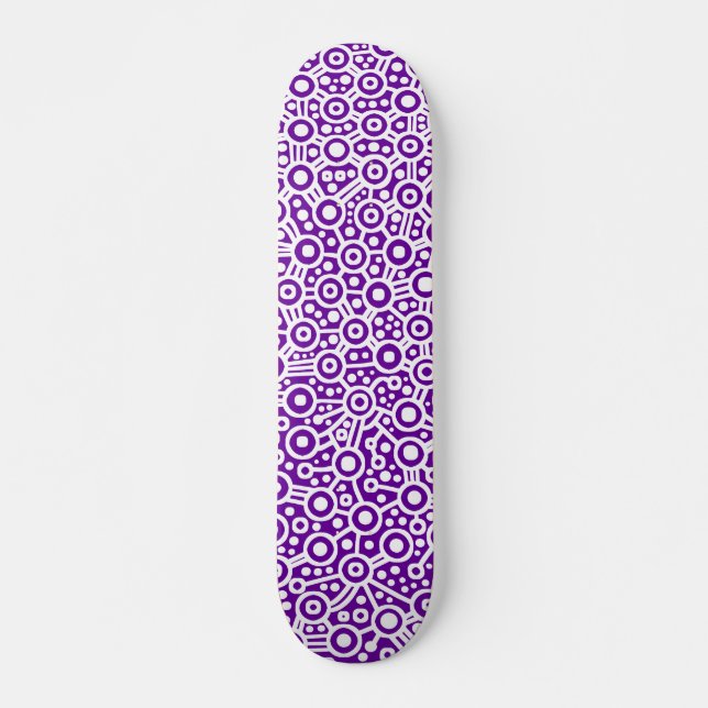 Skateboard Circuit Alien - Blanc sur Violet (Devant)
