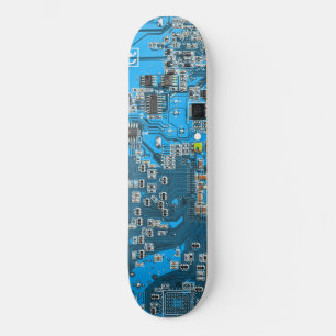 Skateboard Circuit imprimé de geek de l'informatique Bleu