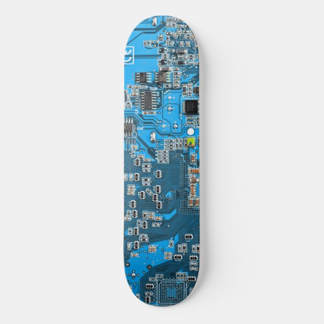 Skateboard Circuit imprimé de geek de l'informatique Bleu (Recto)