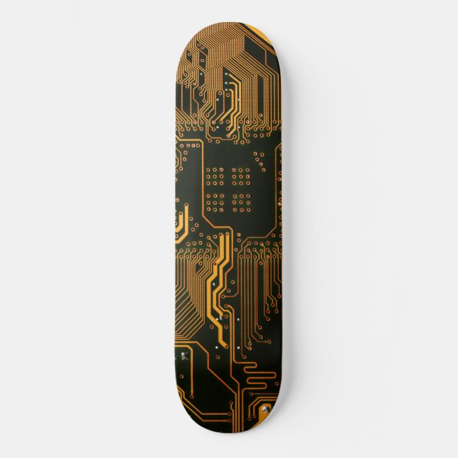 Skateboard Circuit imprimé d'ordinateur cool orange (Recto)