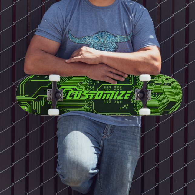 Skateboard Circuit imprimé PCB Cyber Green personnalisé Tech  (Extérieur 3)