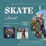 Skateboard Citation personnelle moderne Hippopotamus Brown<br><div class="desc">Doté d'un hippopotame et des mots "Ne regardez pas en arrière" Changez le nom de votre propre tablier de skateboard personnalisé.</div>