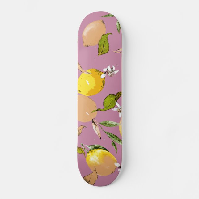 Skateboard citrons aquarelle 24 (Recto)