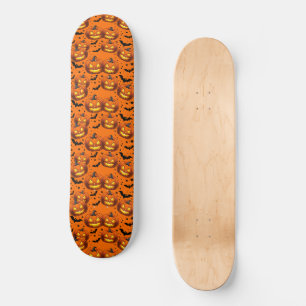 Skateboard Citrouille d'Halloween et chauves-souris