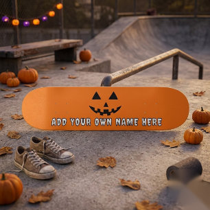 Skateboard Citrouille Halloween Orange Personnalisée Votre No