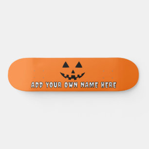 Skateboard Citrouille orange personnalisé Halloween Votre Nom