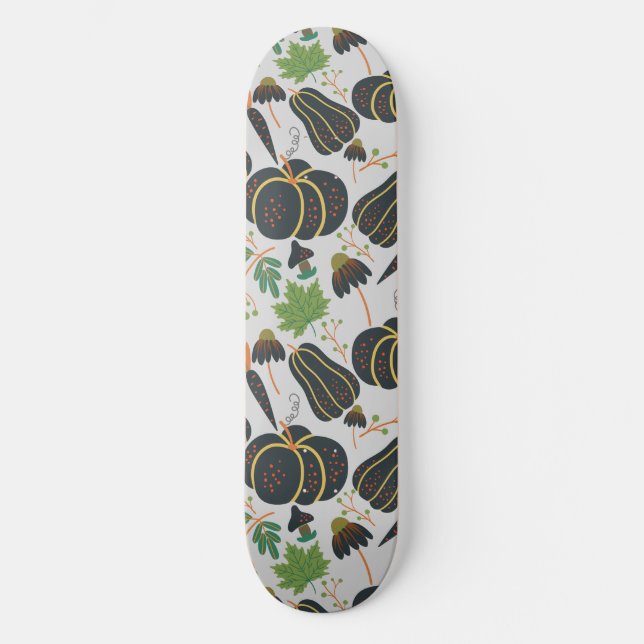 Skateboard Citrouille sans soudure carotte motif noir et blan (Recto)