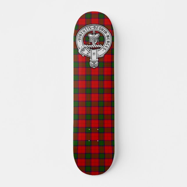 Skateboard Clan Donnachaidh (Robertson) Crest & Tartan (Devant)