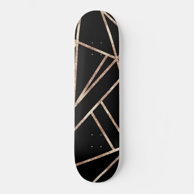 Skateboard Classic Black Rose Gold Geo #1 (Recto)