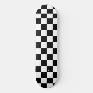 Skateboard Classique moderne minimaliste À damiers noir et bl