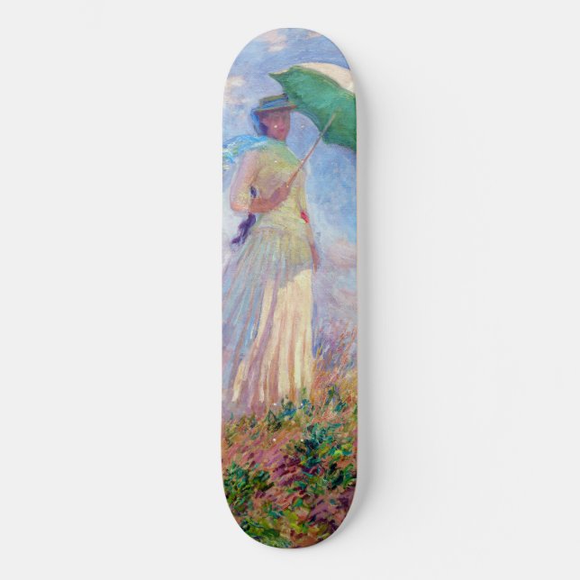 Skateboard Claude Monet - Femme avec un parasol face à droite (Recto)