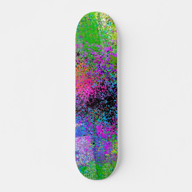 SKATEBOARD CLAVIER MODERNE ET COLORÉ EN PEINTURE ABSTRAITE (Devant)