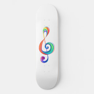 Skateboard Clé arc-en-ciel