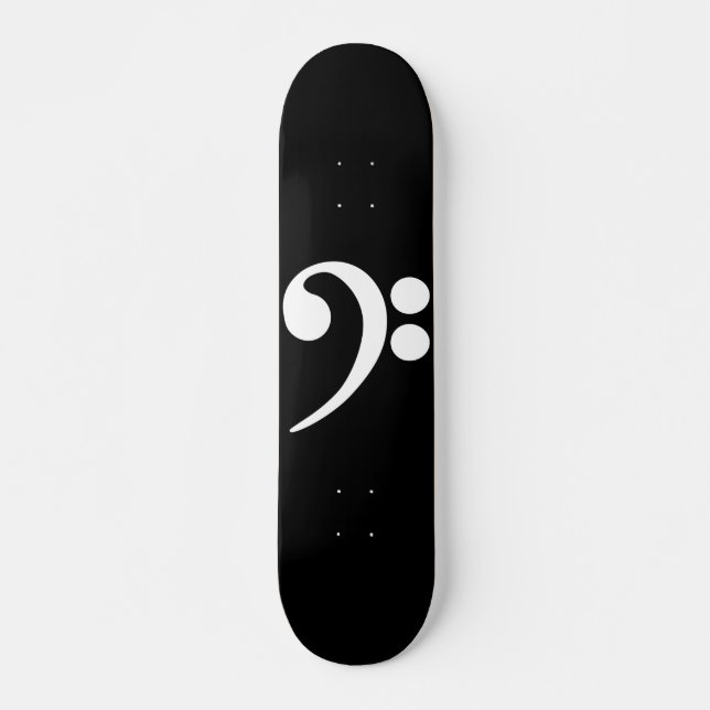 Skateboard Clé de Fa blanche (Devant)