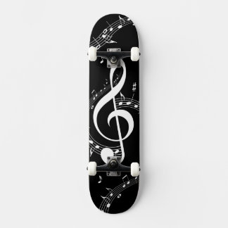 Skateboard Climacic G Clef Music Black