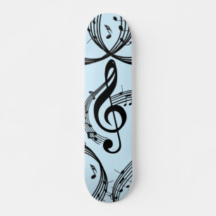 Skateboard Climacic G Clef Music Blue
