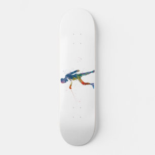 Skateboard clôture d'aquarelle