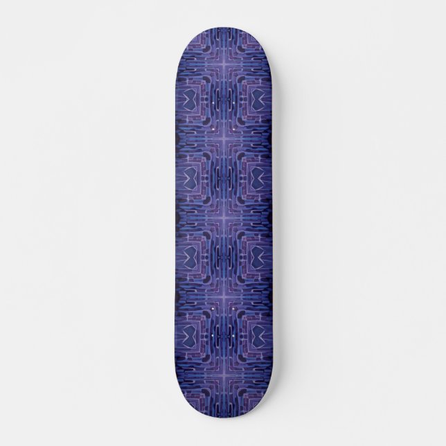 Skateboard Cobblestones bleu marine violet art géométrique (Devant)