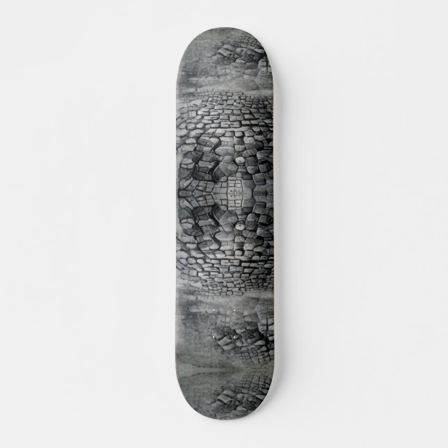 Skateboard Cobblestones gris brouillard graver l'art graphiqu (Devant)
