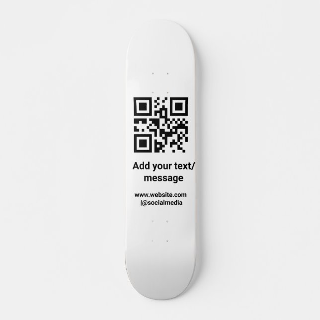 Skateboard code barre personnalisé simple ajouter votre site  (Devant)