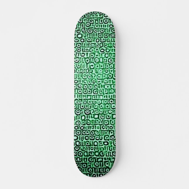 Skateboard Code d'ordinateur noir et vert #1 (Devant)