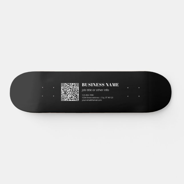 Skateboard Code QR personnalisé & Texte rétro-moderne modifia (Horz)