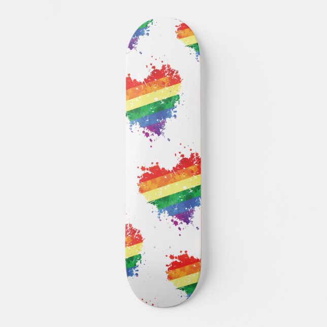 Skateboard - Cœur Arc-en-Ciel (Recto)