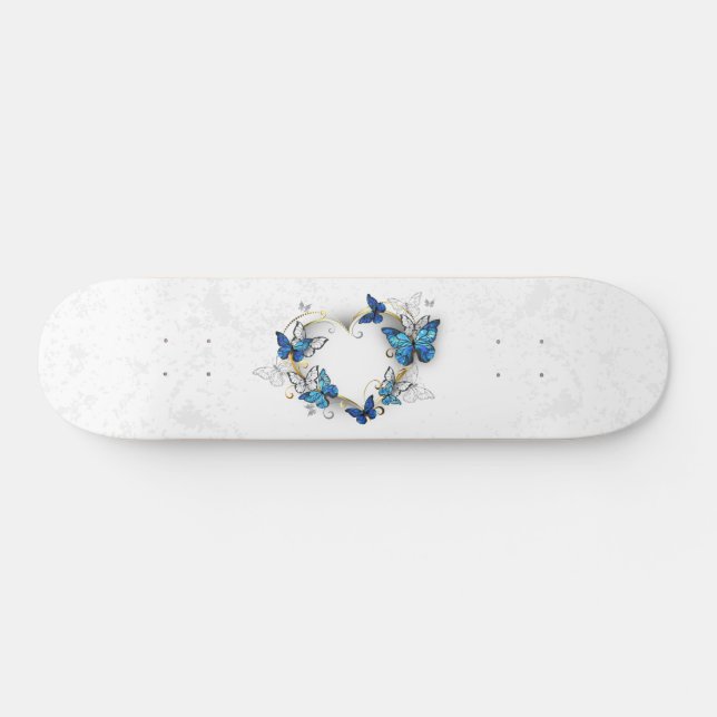 Skateboard Coeur bijoux avec papillons Morpho (Horz)