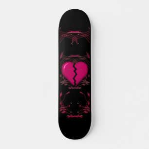 Skateboard Coeur brisé et oeuvre d'art tribale : rose : skate