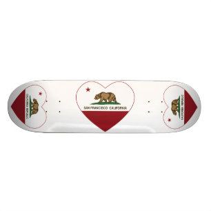 Skateboard coeur de San Francisco de drapeau de la Californie