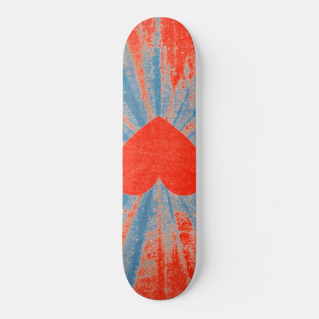 Skateboard Coeur valentin de starburst rouge (Recto)