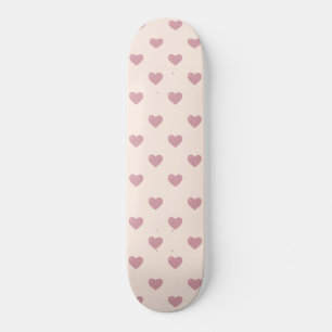 Skateboard Coeurs d'amour Pastel