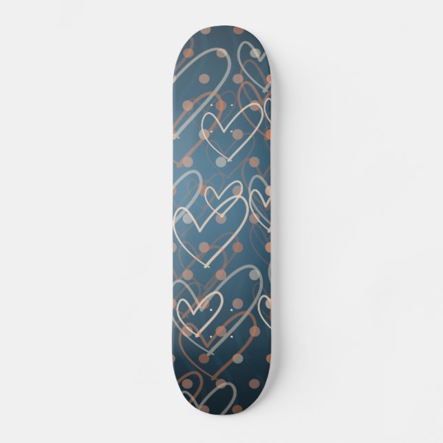 Skateboard Coeurs et points arrière - plan, patinage (Recto)