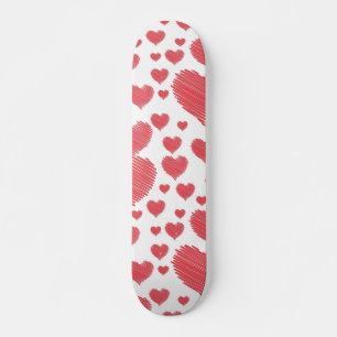 Skateboard Cœurs gribouillés