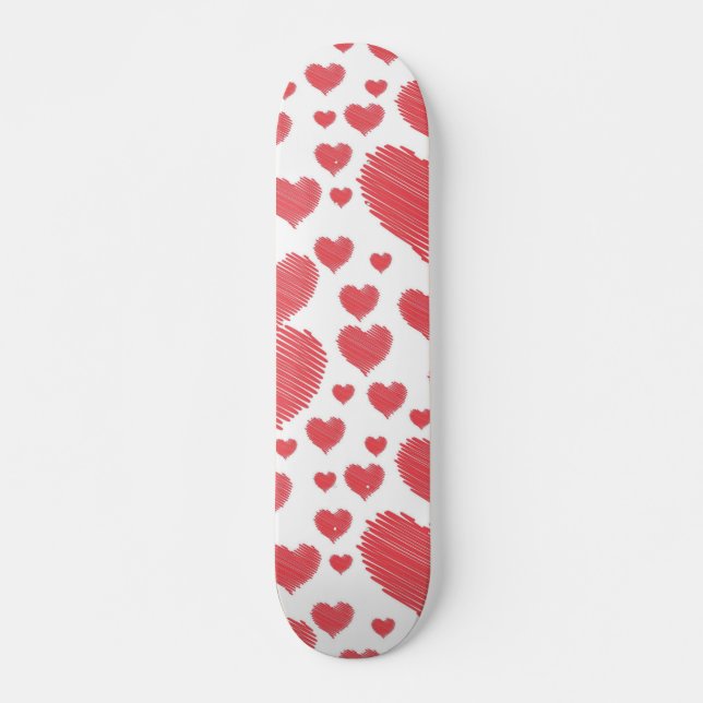 Skateboard Cœurs gribouillés (Devant)