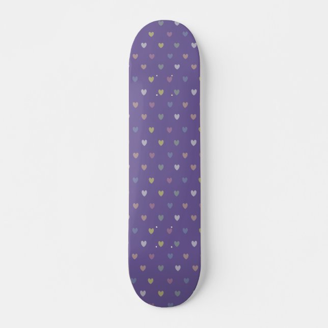 Skateboard Coeurs minuscules polka sur violet violet Ultra vi (Devant)