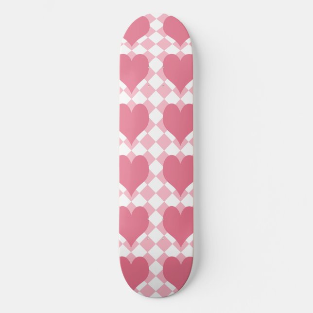 Skateboard Cœurs roses (Recto)