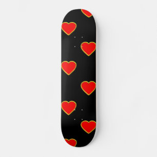 Skateboard Coeurs rouges sur un Arrière - plan noir